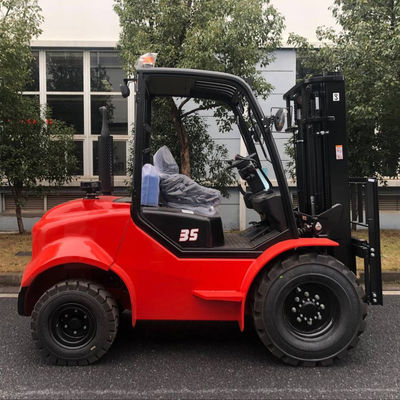 3.5 tonnellate di carrelli elevatori 4x4 Piccolo carrello elevatore per terreni accidentati FD35 Motore diesel