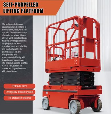 6m 8m 10m self-propelled electric scissor lift piattaforma di lavoro aerea 230kg carico